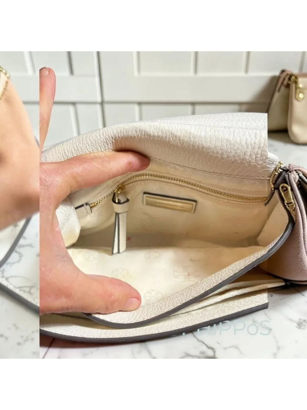 TORY BURCH WHITE LEATHER BOMBE SHOULDER BAG/CROSSBODY